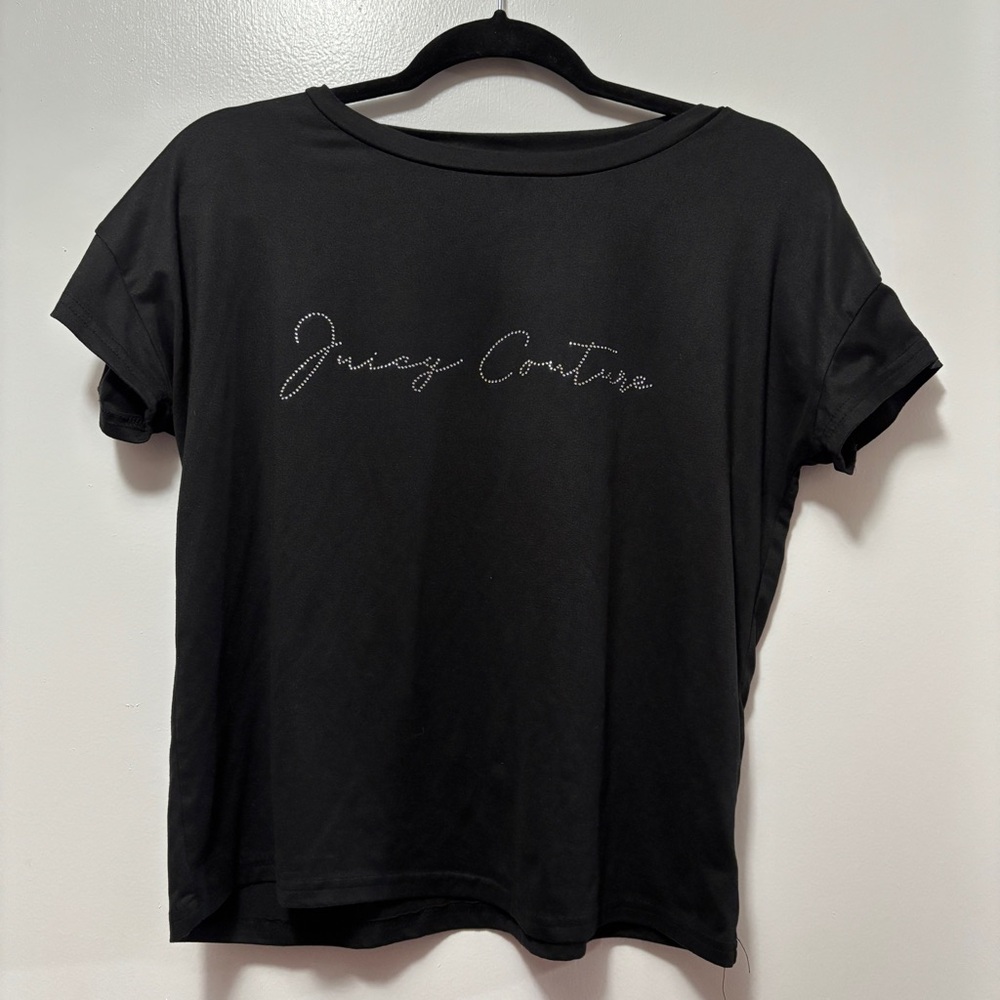 Juicy Couture Rhinestone Signature Logo Sleepshirt Size Small Black